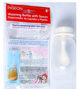 WEANING BOTTLE WITH SPOON, 120ML