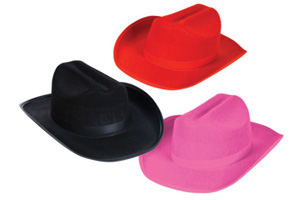 Cowboy Velvet finish plastic hat